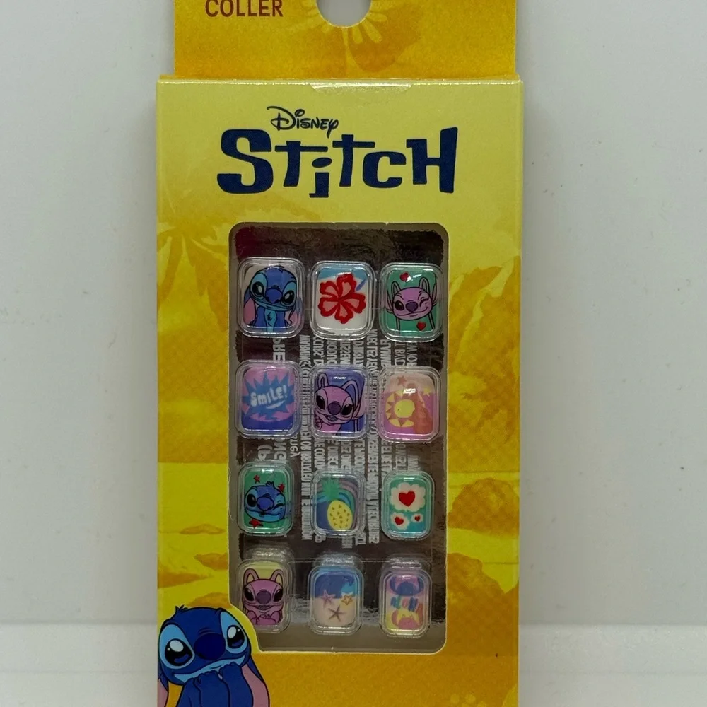 Disney Stitch Press-On Nail Set Kids Nail Art 12 Piece NWT